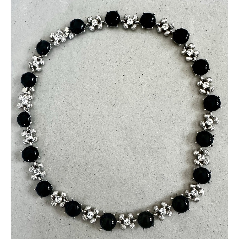 Jacqueline Kennedy Camrose & Kross Black Cabochon Crystal Necklace Gala